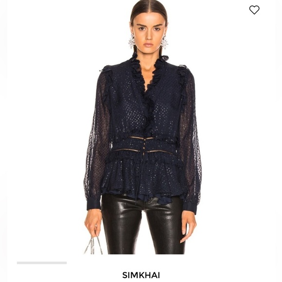 Jonathan Simkhai Tops - Jonathan Simkhai Black Ruffled Peplum Blouse‎